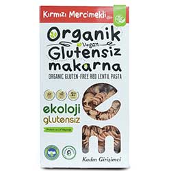 Ekoloji Market Organik Glutensiz Kırmızı Mercimekli Makarna  Burgu  200g